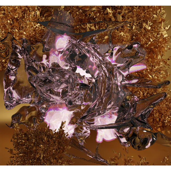 Info: 1 og 1 Print size 46 x 43 cm. Paper Silk Giclée 310g, Frame: Gold messing. (2020) 3D art, Sune Lysdal, Art product, 2020